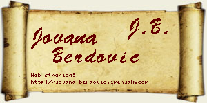 Jovana Berdović vizit kartica
